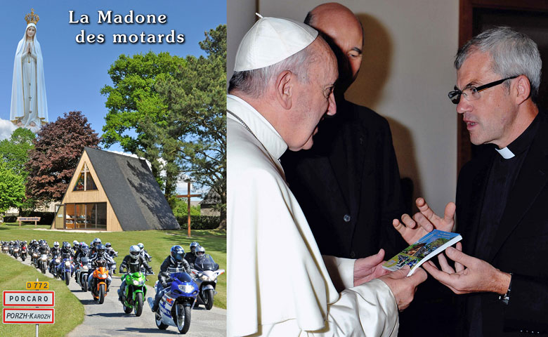 Le Pape François et le livret de la Madone des motards