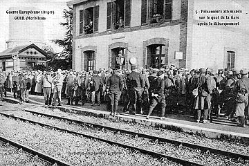 Arrivée des prisonniers Allemands en 1915