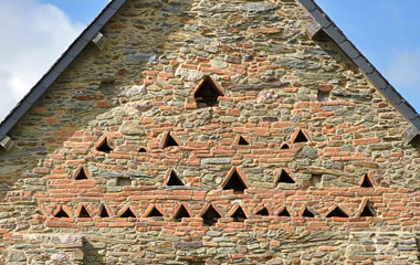 Détail du mur Est, les briques datent de l’époque romaine